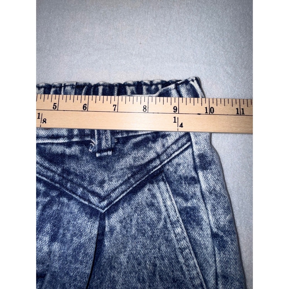 Acid Wash Jeans Girls Size 6 Blue  Pleated High Waist - Picture 9 of 11